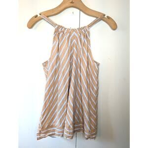 Doe & Rae Striped Halter Top Peach Colored Top